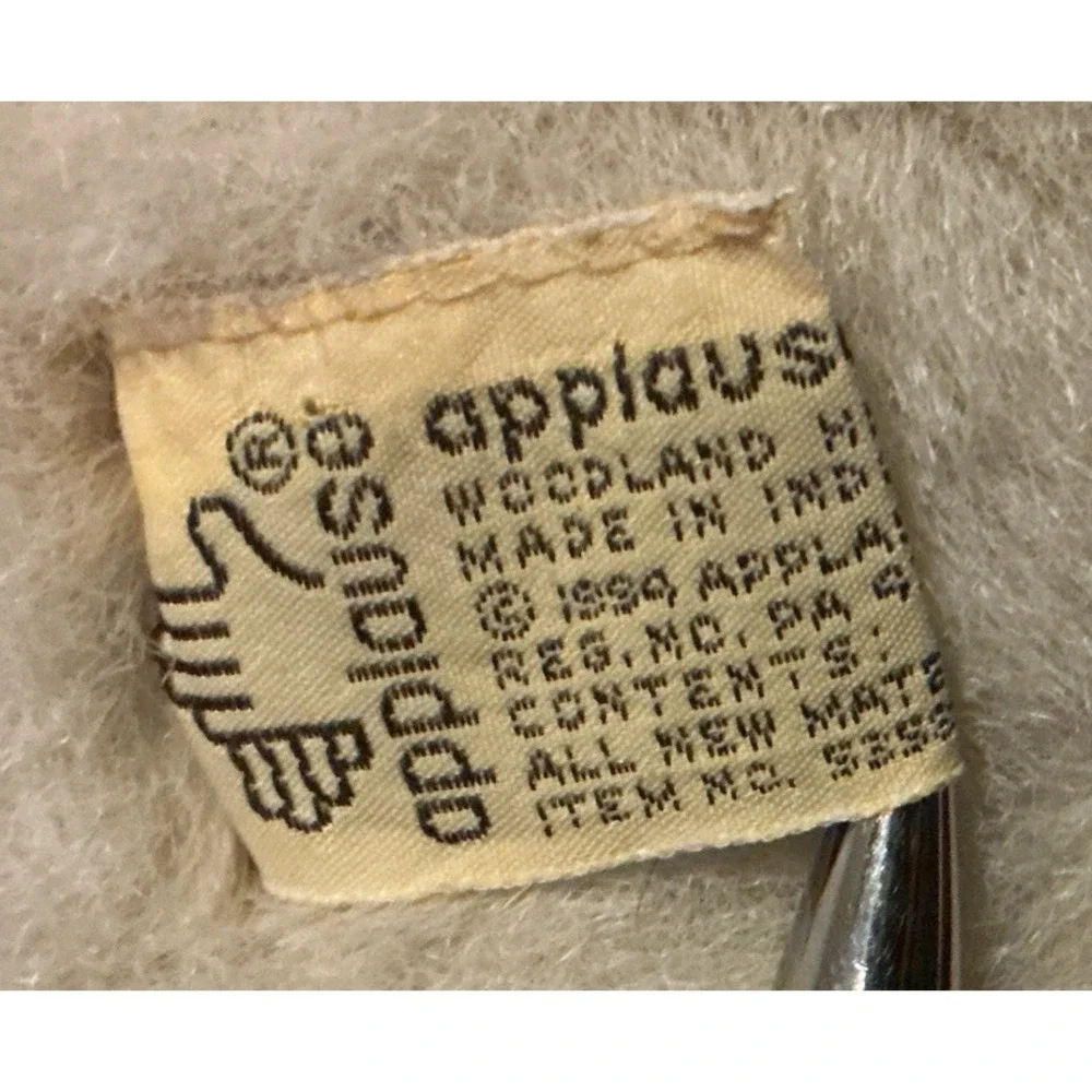 Vintage‎ 1994 Applause Baby Lop Earned Rabbit #53585, Gray And Black, 7.5